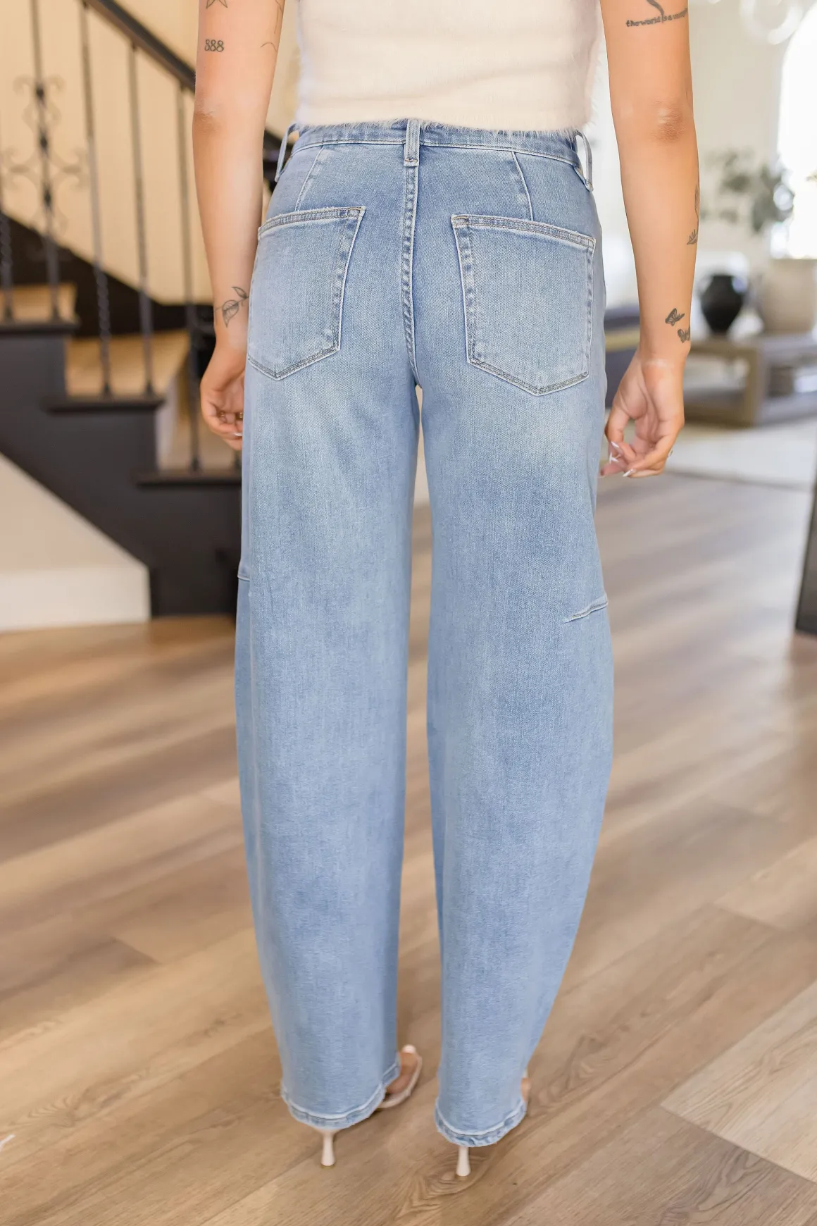 Maya High Rise Wide Barrel Jeans Medium Wash