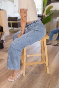Maya High Rise Wide Barrel Jeans Medium Wash