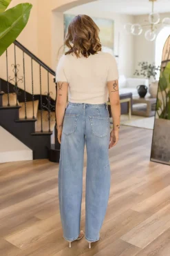 Maya High Rise Wide Barrel Jeans Medium Wash