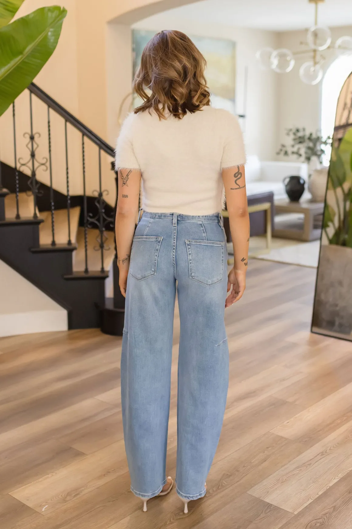 Maya High Rise Wide Barrel Jeans Medium Wash
