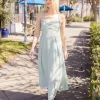 Mckayla Sleeveless Ruffle Trim Midi Dress Mint