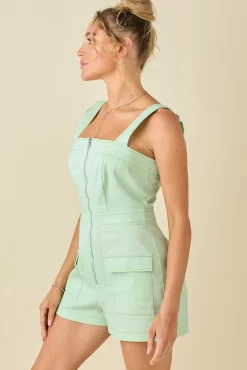 Natalie Sleeveless Romper Mint