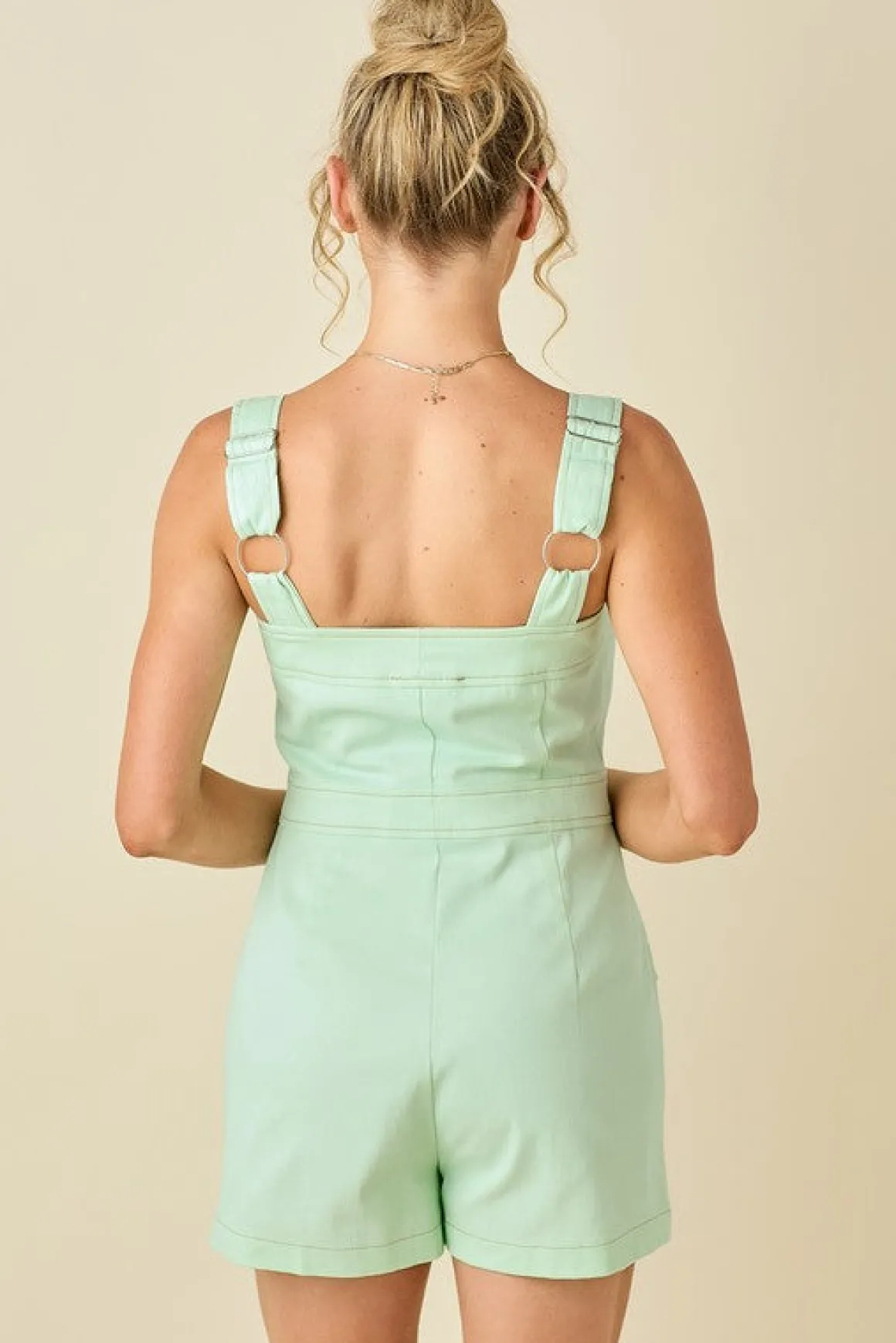 Natalie Sleeveless Romper Mint