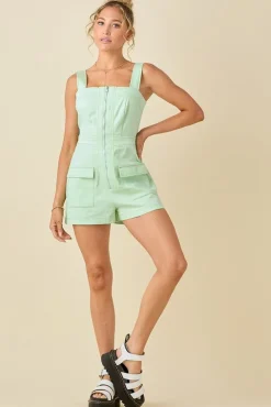 Natalie Sleeveless Romper Mint