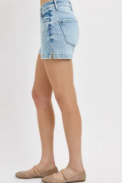 Nayeli Low Rise Denim Shorts Light Wash