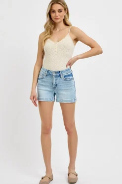 Nayeli Low Rise Denim Shorts Light Wash
