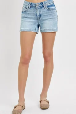 Nayeli Low Rise Denim Shorts Light Wash