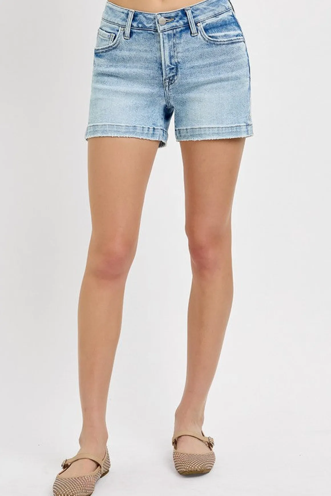 Nayeli Low Rise Denim Shorts Light Wash