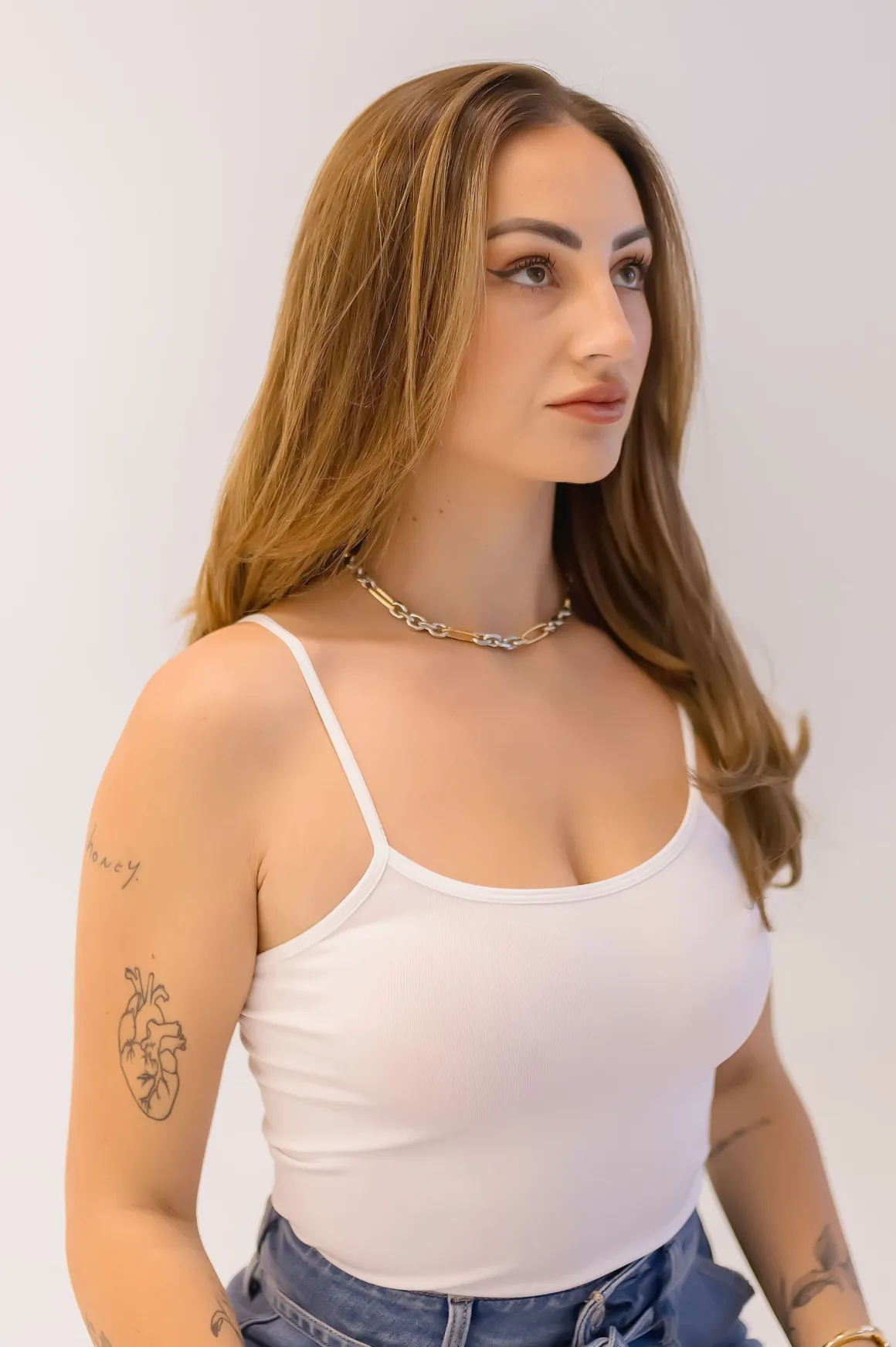 Oakley Chunky Mixed Metal Chain Necklace