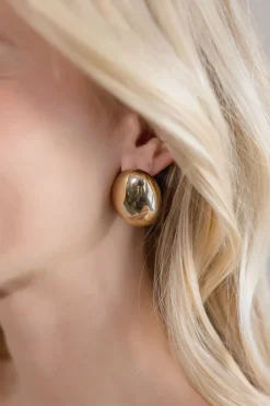 Paris Chunky Oval Earrings Gold