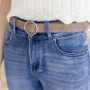 Quinn Adjustable Circle Buckle Belt Brown