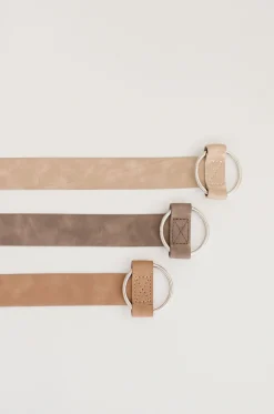 Quinn Adjustable Circle Buckle Belt Nude