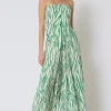 Raelynn Sleeveless Back Tie Abstract Print Jumpsuit Green