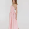 Reese Sleeveless Polka Dot Print Midi Dress Pink