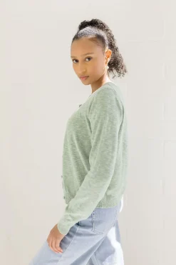Remi Long Sleeve Button Down Cardigan Green