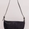 Riley Faux Suede Shoulder Purse Black