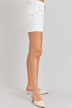 Rowan High Rise Denim Shorts White