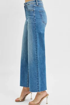 Scarlett High Rise Crop Wide leg Jeans Medium Wash