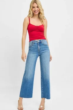 Scarlett High Rise Crop Wide leg Jeans Medium Wash
