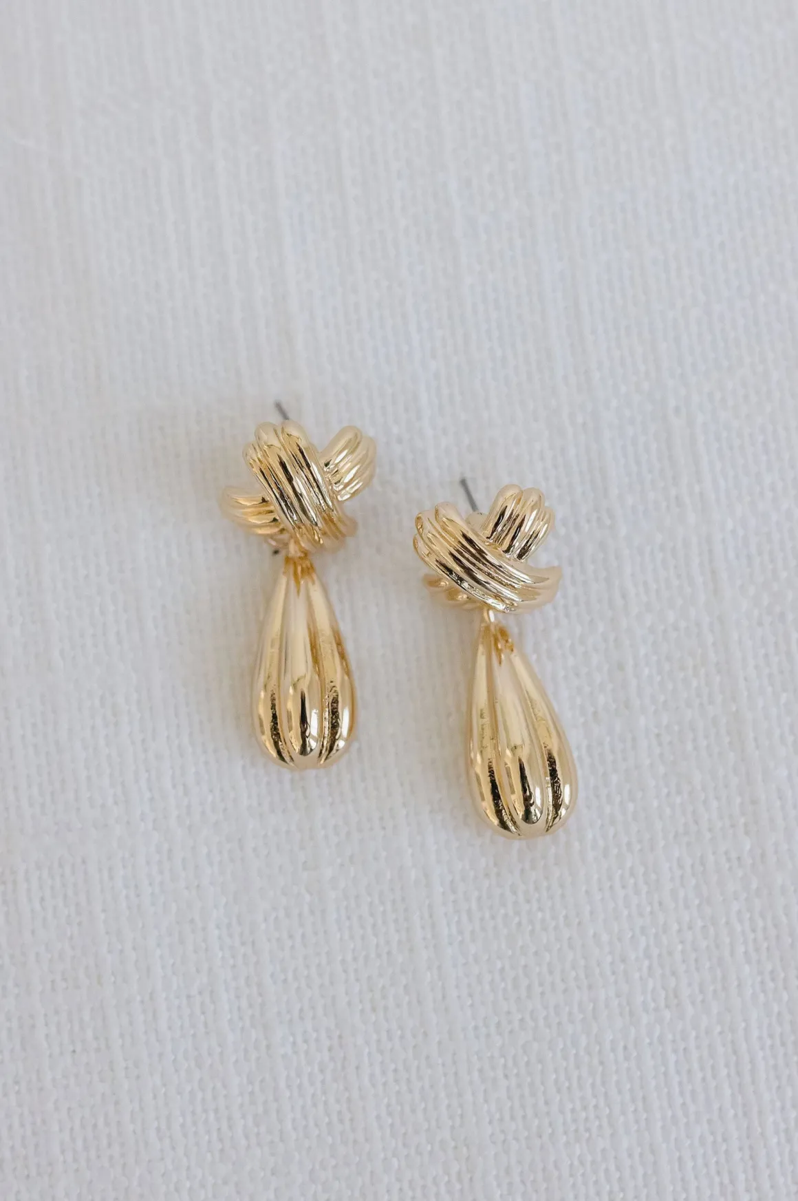 Serena Multi Layered Drop Earrings Gold