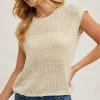 Shannon Sleeveless Open Knit Top Natural