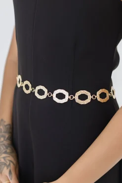 Sia Circle Waist Chain Belt Gold
