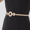 Skye Round Metal Link Stretch Belt Gold