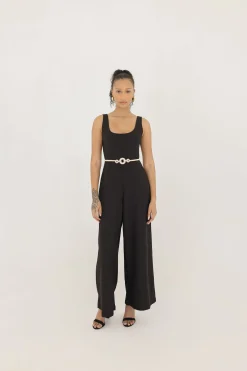 Skye Round Metal Link Stretch Belt Gold