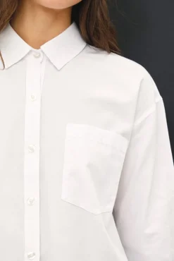 Spencer Long Sleeve Oversized Button Down Top White