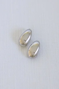 Sutton Chunky Teardrop Earrings Silver