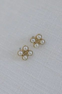 Sylvie Multi Pearl Stud Earrings Gold