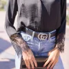 Taylor Long Sleeve Lace Cuff Button Down Satin Top Black