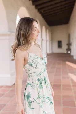 Tinsley Sleeveless Printed Maxi Dress Green
