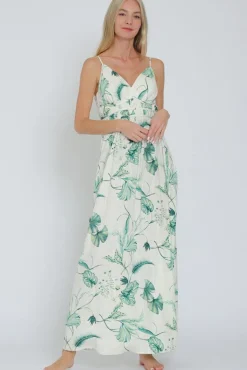 Tinsley Sleeveless Printed Maxi Dress Green