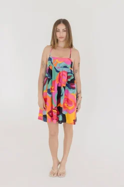 Tyra Sleeveless Floral Print Mini Dress