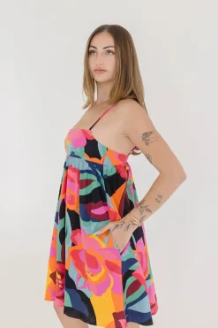 Tyra Sleeveless Floral Print Mini Dress