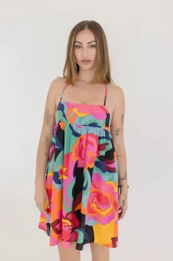 Tyra Sleeveless Floral Print Mini Dress
