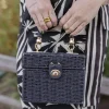 Veda Textured Woven Purse Black
