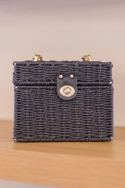 Veda Textured Woven Purse Black