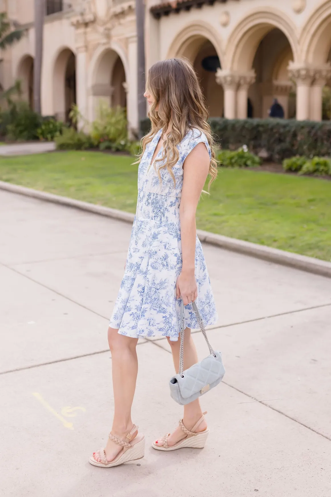Vickie Shoulder Pad Sleeve Abstract Print Zip Up Mini Dress Blue