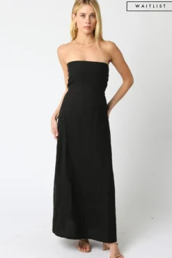Waitlist 4/20 ♥ Ari Sleeveless Linen Maxi Dress Black
