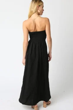 Waitlist 4/20 ♥ Ari Sleeveless Linen Maxi Dress Black