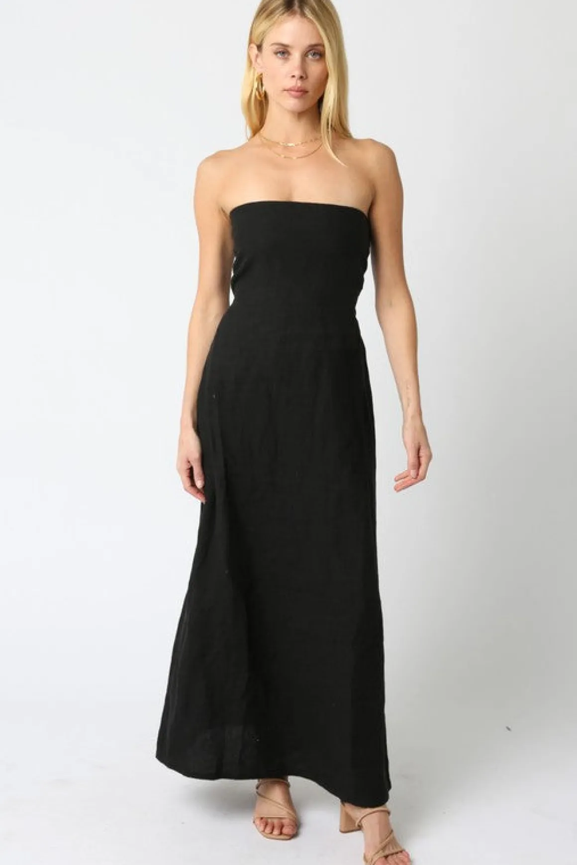 Waitlist 4/20 ♥ Ari Sleeveless Linen Maxi Dress Black