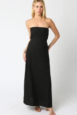 Waitlist 4/20 ♥ Ari Sleeveless Linen Maxi Dress Black