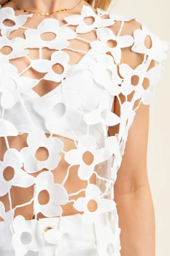 Waitlist 4/25 ♥ Bree Sleeveless Unlined Floral Lace Top White