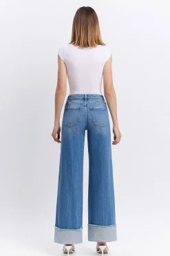 Waitlist 6/5 ♥ Carol High Rise Cuffed Wide Leg Jeans Medium Wash