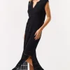 Waitlist 4/23 ♥ Devin Sleeveless Knit Overlay Midi Dress Black