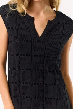Waitlist 4/23 ♥ Devin Sleeveless Knit Overlay Midi Dress Black