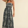 Waitlist 4/30 ♥ Hazel Sleeveless Abstract Print Wide Leg Jumpsuit Black