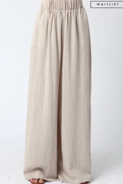Waitlist 5/5 ♥ Jessie High Waist Woven Wide Leg Pants Khaki